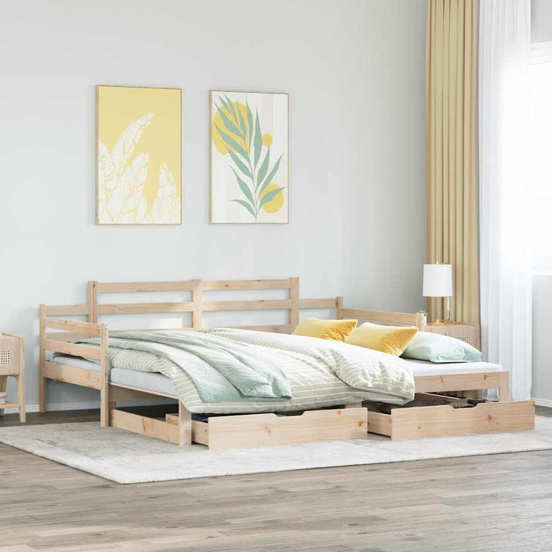 Slaapbank Met Onderschuifbed/Lades Zonder Matras
