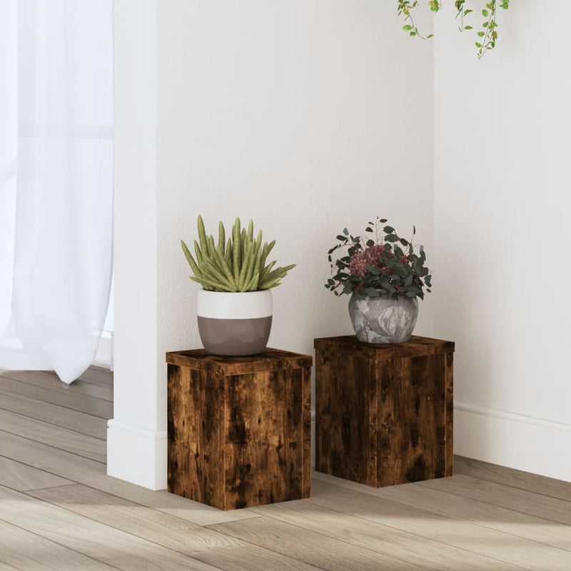 Plantenstandaards Bewerkt Hout Bruin Eiken