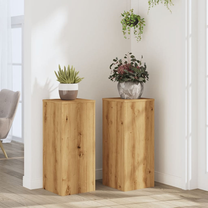 Plantenstandaards Bewerkt Hout Bruin Eiken
