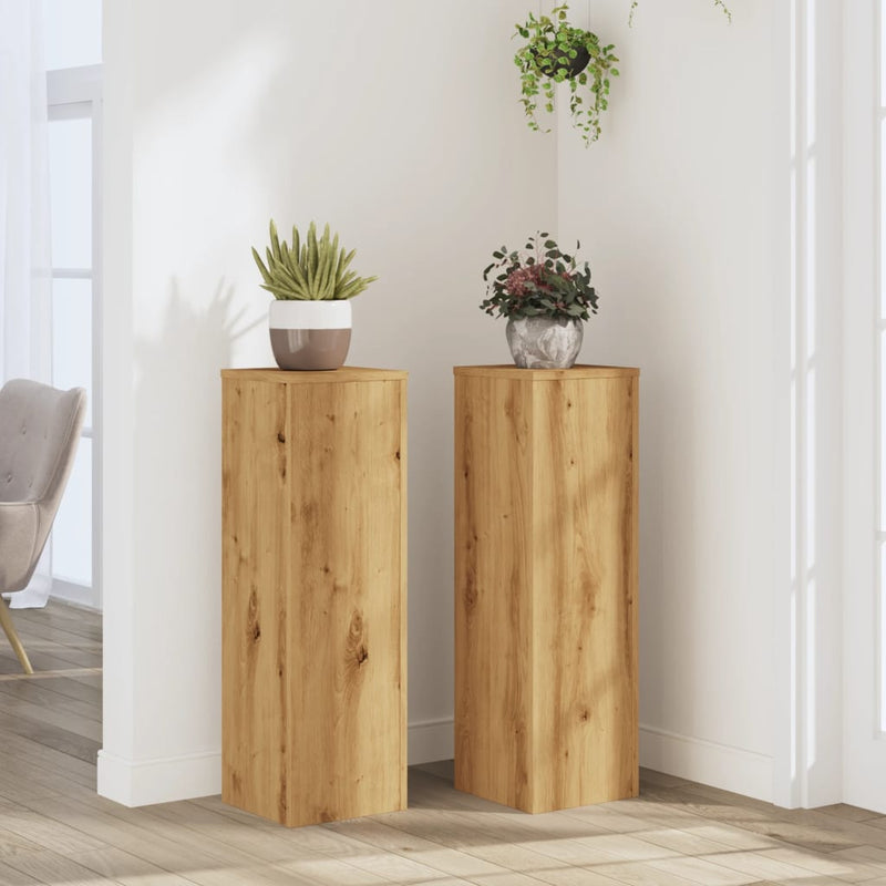 Plantenstandaards Bewerkt Hout Bruin Eiken