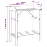 Plantenkasten Met Plank Bruin 75 X 40 X 90 Cm Stevig Vurenhout