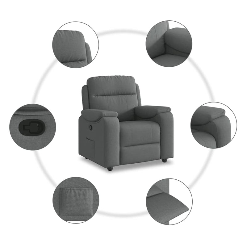 Relaxfauteuil Donkergrijze Stof