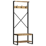 Kledingrek 80X40X190 Cm Massief Gerecycled Hout Meerkleurig