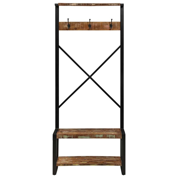 Kledingrek 80X40X190 Cm Massief Gerecycled Hout Meerkleurig