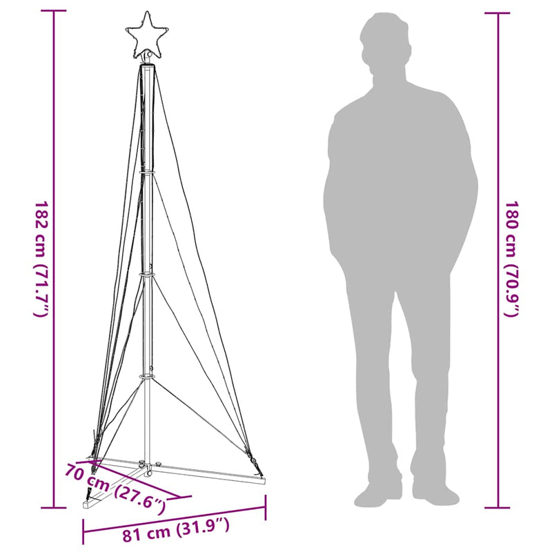 Led-Kerstboom 363 Leds Warm Wit 182 Cm Warmwit