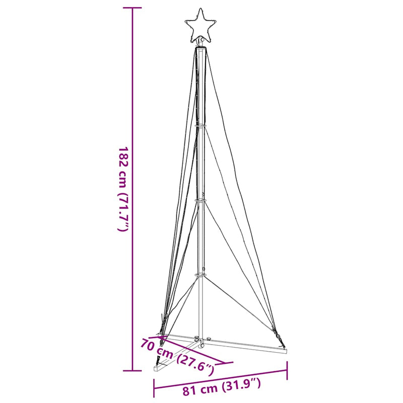 Led-Kerstboom 363 Leds Warm Wit 182 Cm Warmwit