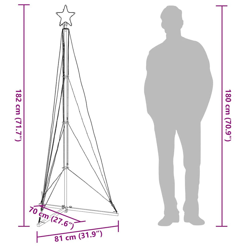 Led-Kerstboom 363 Leds Koud Wit 182 Cm Koudwit