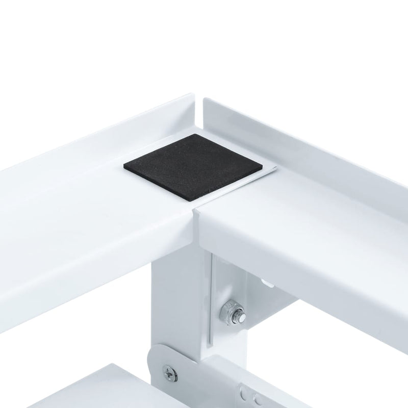 Dubbele Wasmachine Sokkel Met Uittrekbare Planken Wit