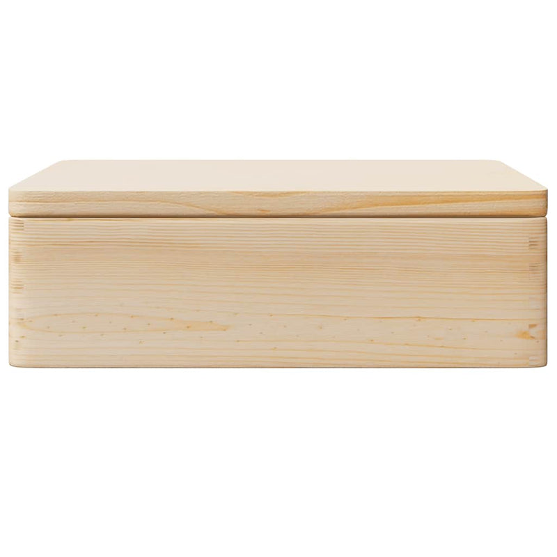 Houten Kist Met Deksel&Handvatten 40X30X13Cm Massief Grenenhout