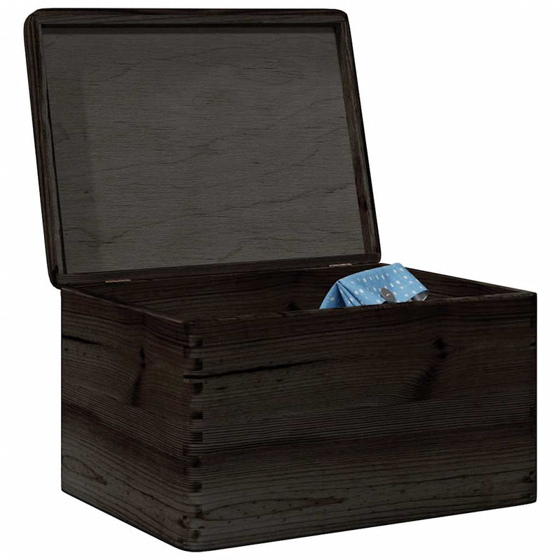 Houten Kist Massief Grenenhout Zwart