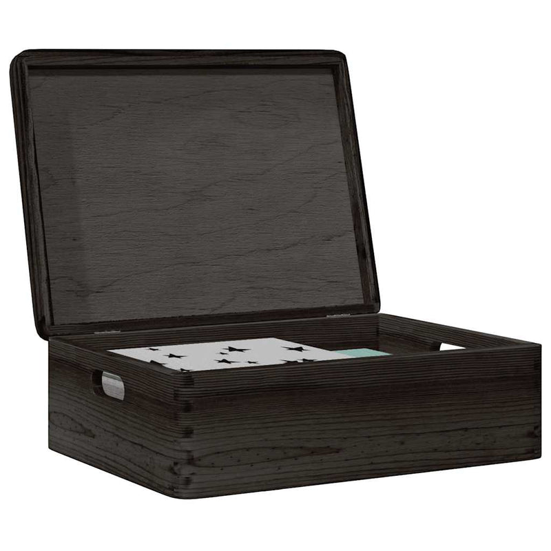 Houten Kist Met Deksel&Handvatten 40X30X13Cm Massief Grenenhout