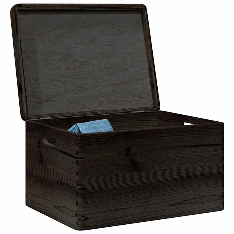Houten Kist Met Deksel&Handvatten 40X30X13Cm Massief Grenenhout