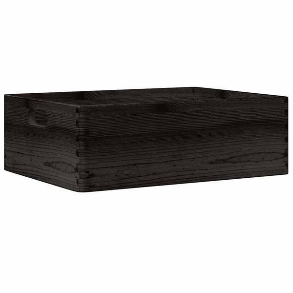 Houten Kist Massief Grenenhout Zwart