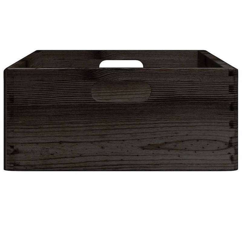 Houten Kist Massief Grenenhout Zwart