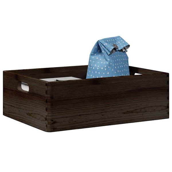 Houten Kist Massief Grenenhout Zwart