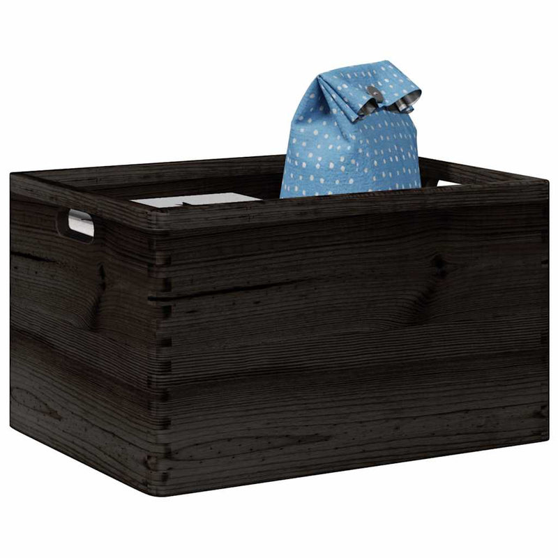 Houten Kist Massief Grenenhout Zwart
