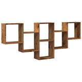 Wandschap 159X18X66 Cm Bewerkt Hout Kleurig