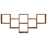 Wandschap 159X18X66 Cm Bewerkt Hout Kleurig