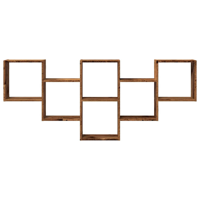 Wandschap 159X18X66 Cm Bewerkt Hout Kleurig