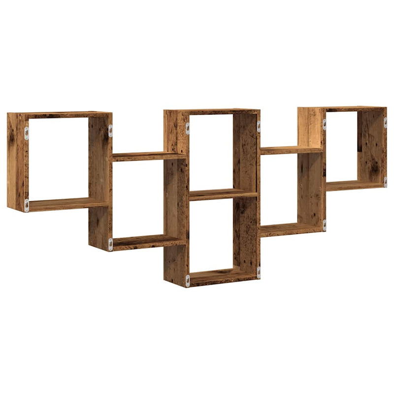 Wandschap 159X18X66 Cm Bewerkt Hout Kleurig