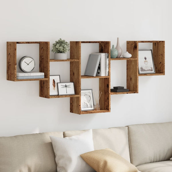 Wandschap 159X18X66 Cm Bewerkt Hout Kleurig