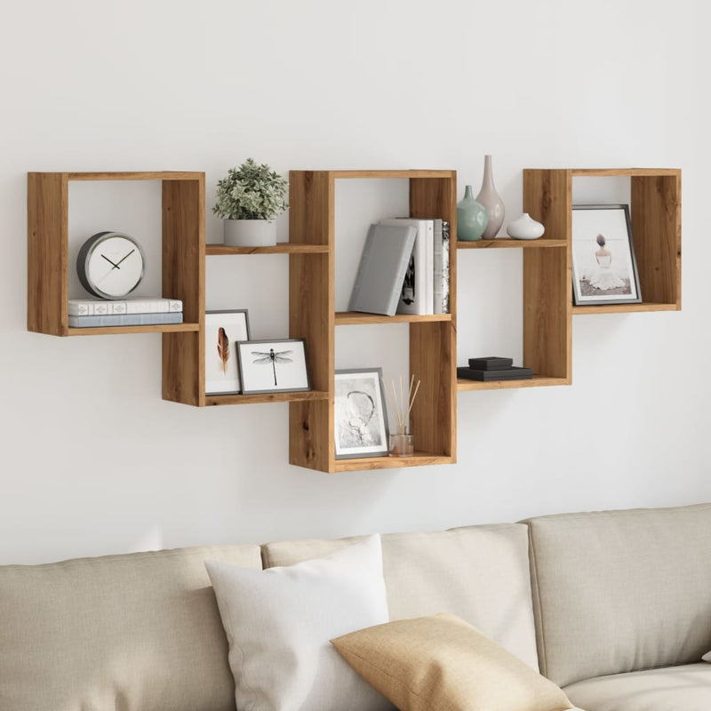 Wandschap 159X18X66 Cm Bewerkt Hout Kleurig