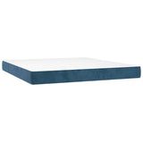 Pocketveringmatras 160X210X20 Cm Fluweel Donkerblauw