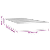 Pocketveringmatras 90X220X20 Cm Fluweel Lichtgrijs