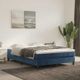 Pocketveringmatras 160X210X20 Cm Fluweel Donkerblauw