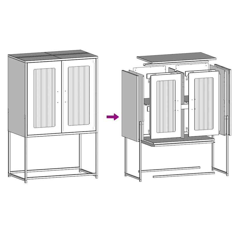 Hoge Kast 68X39X107 Cm Staal