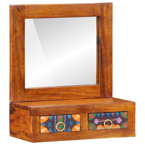 Wandkast Met Lade Bruin 40 X 20 X 50 Cm Massief Acaciahout