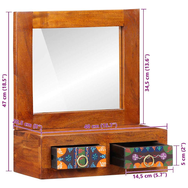 Wandkast Met Lade Bruin 40 X 20 X 50 Cm Massief Acaciahout