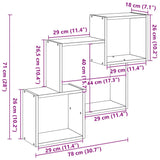 Wandkast 78X18X71 Cm Bewerkt Hout