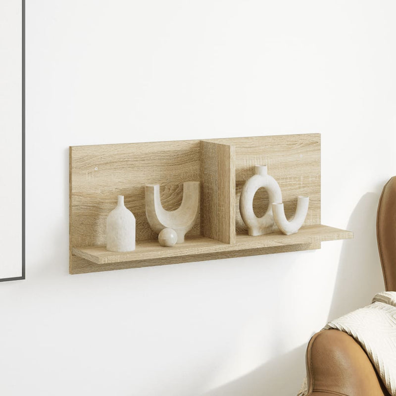 Wandkast 70X16,5X30 Cm Bewerkt Hout Kleurig Sonoma Eiken