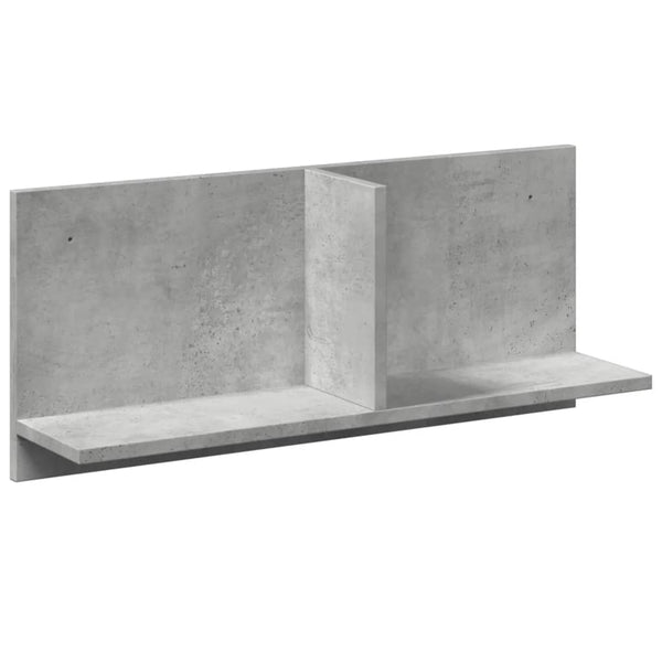 Wandkast 70X16,5X30 Cm Bewerkt Hout Betongrijs