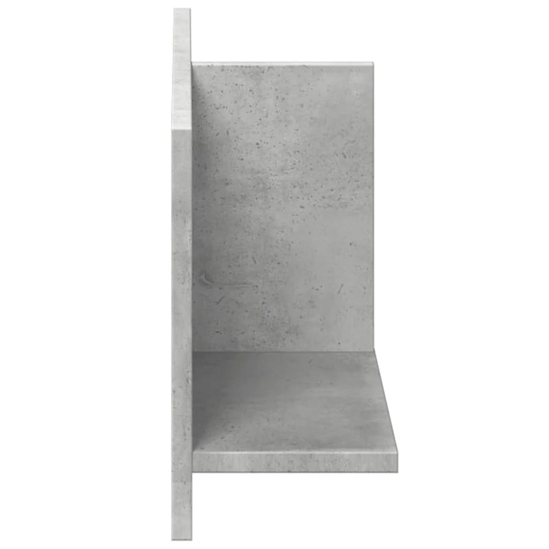 Wandkast 70X16,5X30 Cm Bewerkt Hout Betongrijs