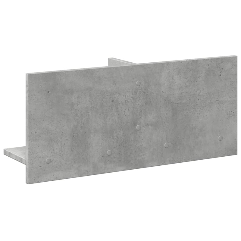 Wandkast 70X16,5X30 Cm Bewerkt Hout Betongrijs