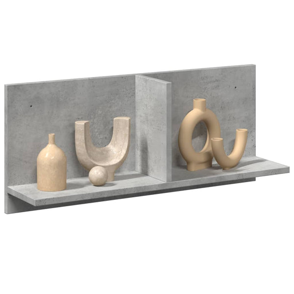 Wandkast 70X16,5X30 Cm Bewerkt Hout Betongrijs