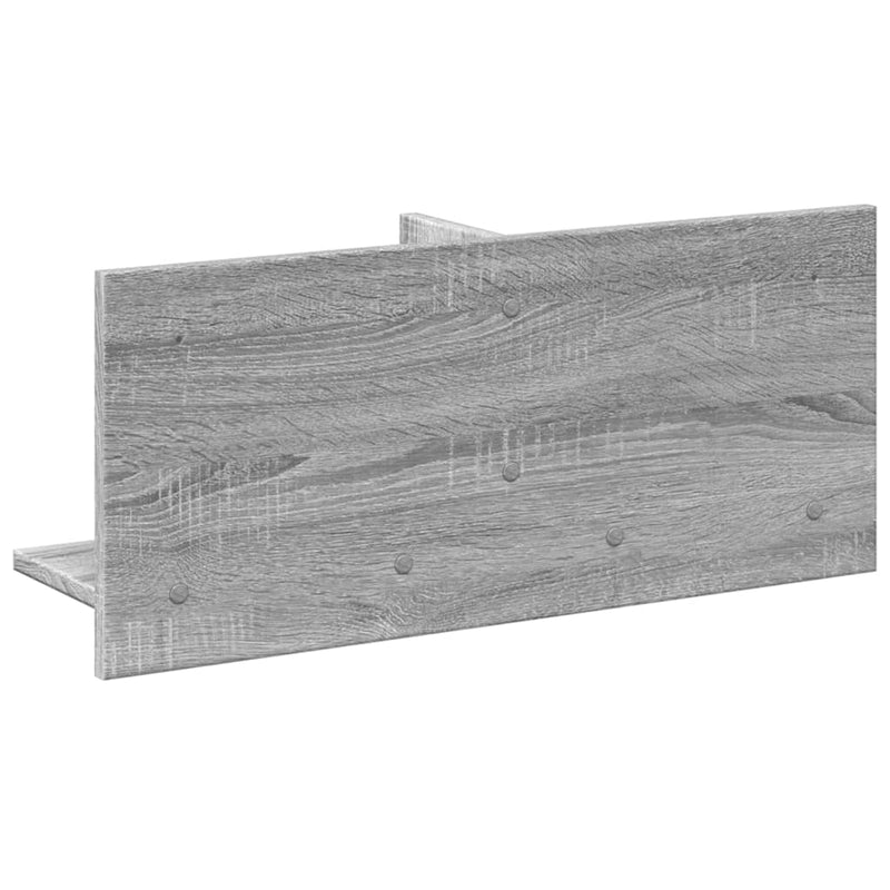 Wandkast 70X16,5X30 Cm Bewerkt Hout Eiken Grijs Sonoma