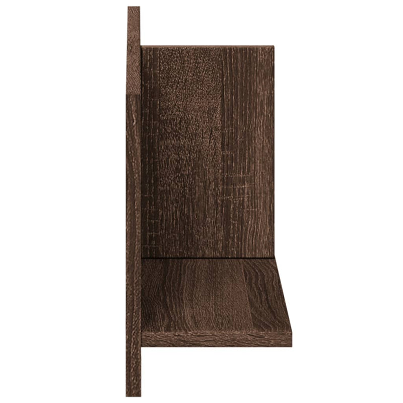 Wandkast 70X16,5X30 Cm Bewerkt Hout Bruin Eikenkleur