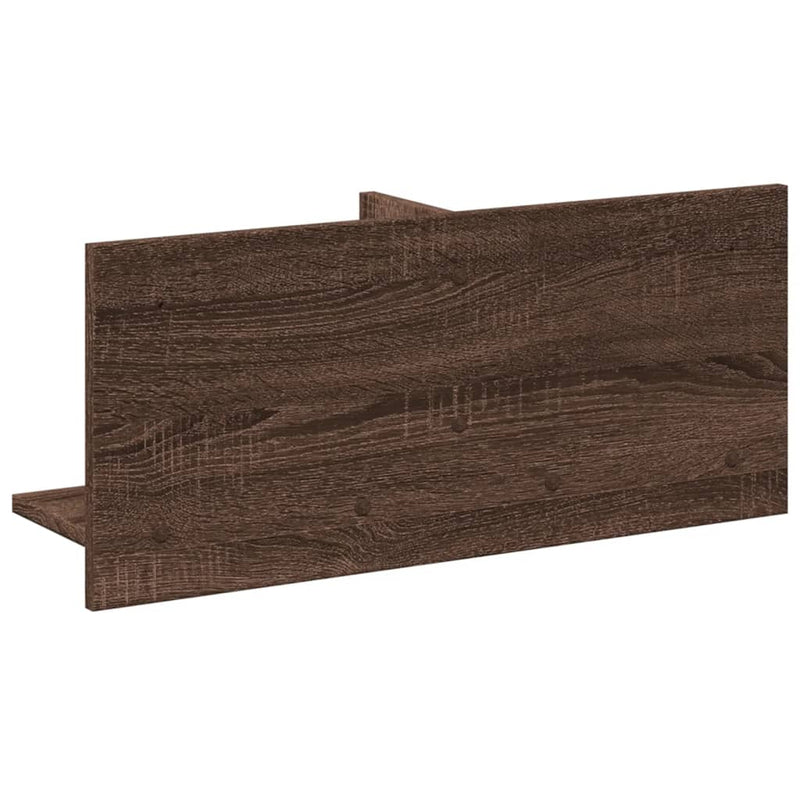 Wandkast 70X16,5X30 Cm Bewerkt Hout Bruin Eikenkleur