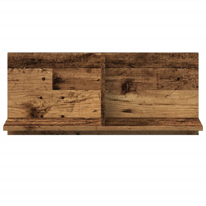 Wandkast 70X16,5X30 Cm Bewerkt Hout Kleurig Oud Hout