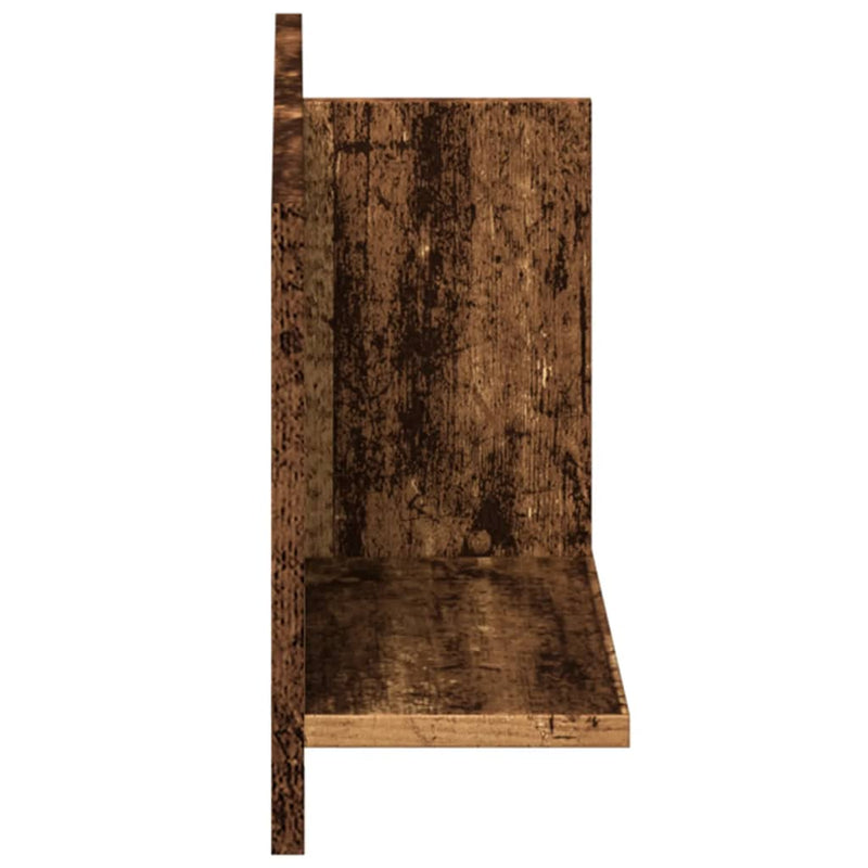 Wandkast 70X16,5X30 Cm Bewerkt Hout Kleurig Oud Hout