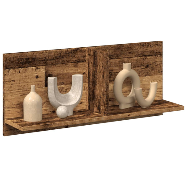 Wandkast 70X16,5X30 Cm Bewerkt Hout Kleurig Oud Hout