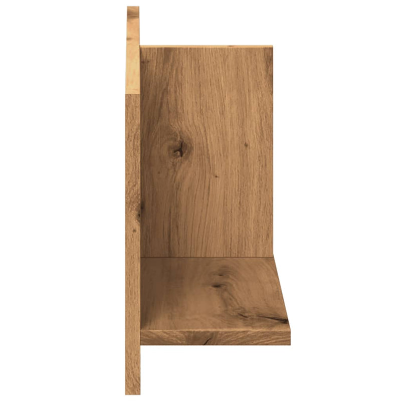 Wandkast 70X16,5X30 Cm Bewerkt Hout Artinsanaal Eikenkleurig Artisanaal Eikenkleurig