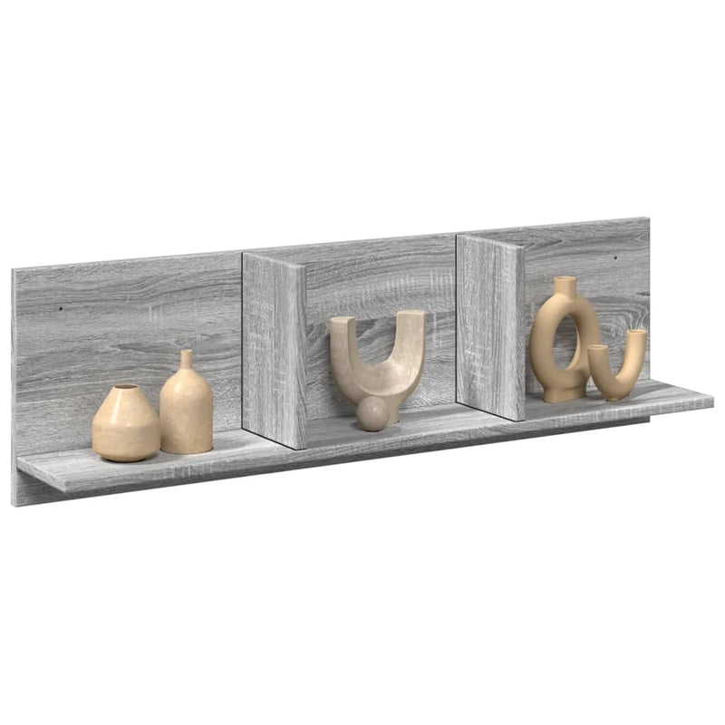 Wandkast 70X16,5X30 Cm Bewerkt Hout Eiken Grijs Sonoma