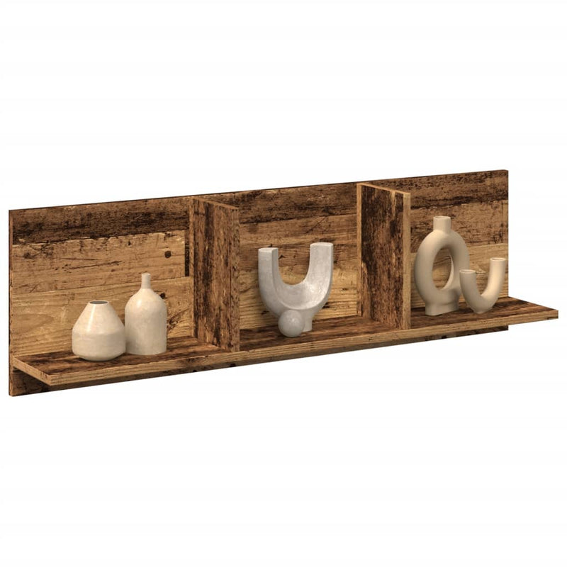 Wandkast 70X16,5X30 Cm Bewerkt Hout Kleurig Oud Hout