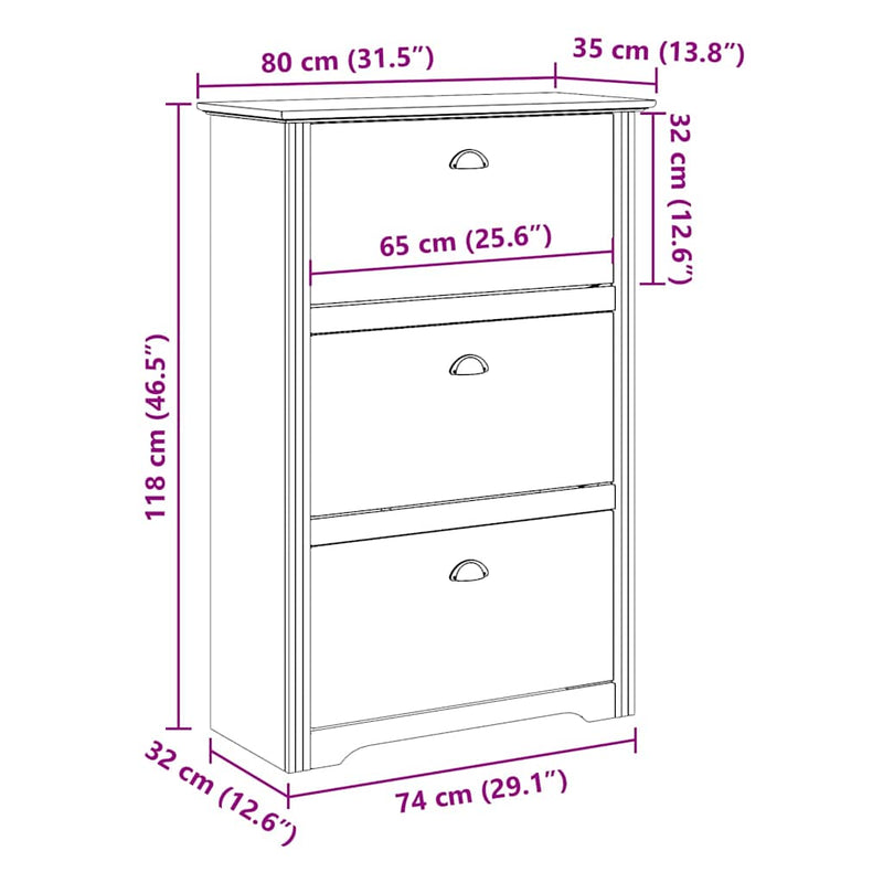 Schoenenrek Bodo 80X35X118 Cm