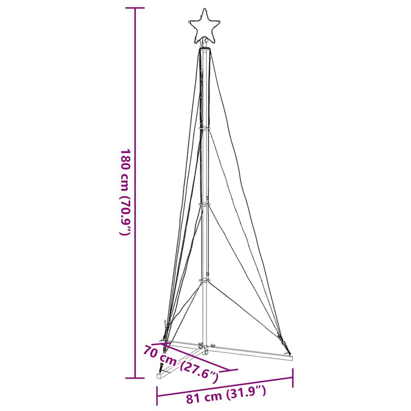 Led-Kerstboom 363 Leds Warm Wit 182 Cm Warmwit