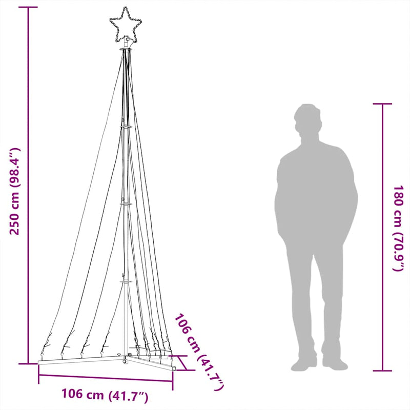 Led-Kerstboom 447 Leds 249 Cm Blauw